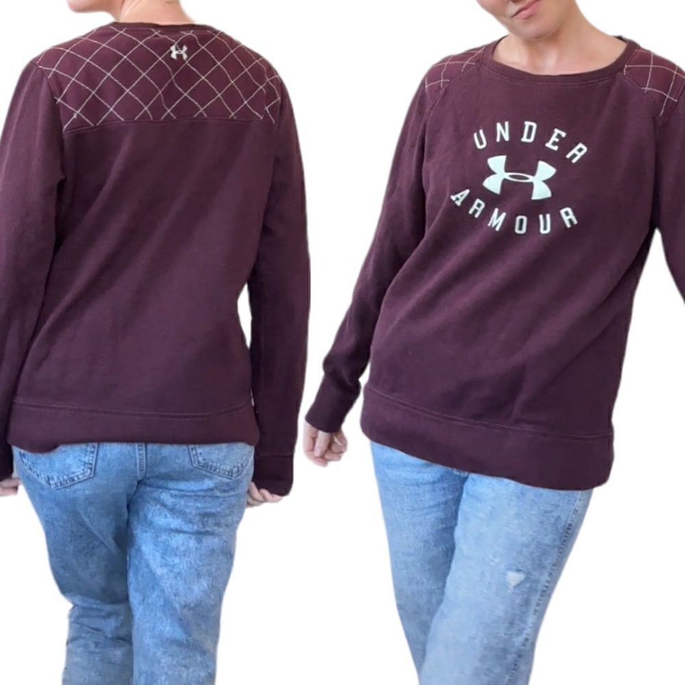 Under Armour Crewneck Purple Sweatshirt with Quilted Detail Medium‎